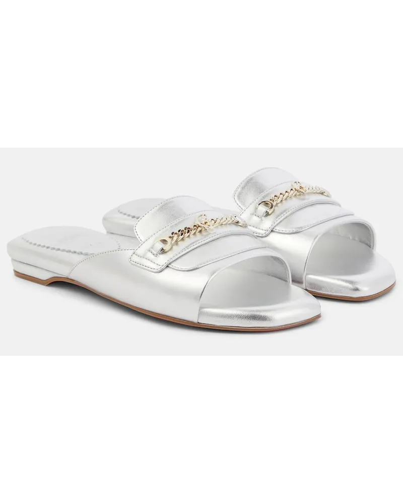 Christian Louboutin Sandali Miss MJ in pelle metallizzata Argento