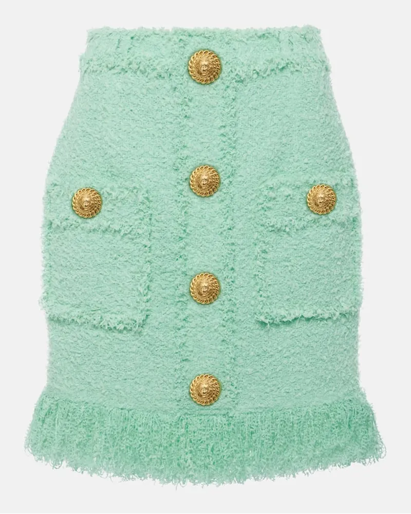 Balmain Minigonna in tweed Verde