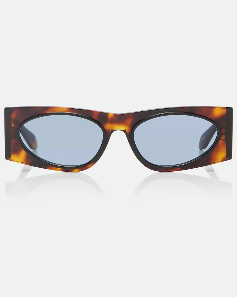 Alaïa Alaïa Occhiali da sole cat-eye con logo Marrone