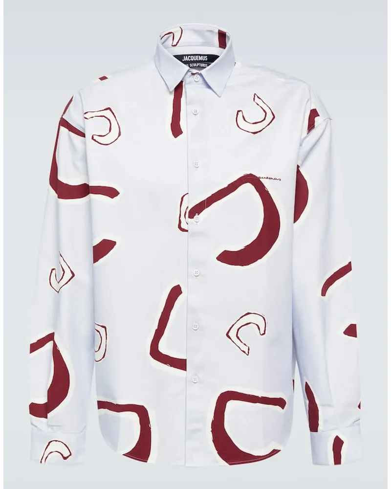 Jacquemus Camicia Simon in cotone con stampa Blu
