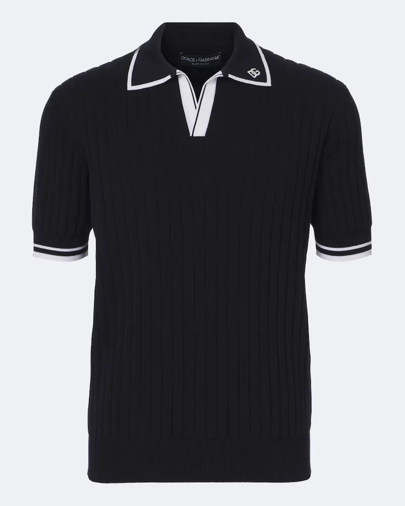 Dolce & Gabbana Polo DG in cotone Blu
