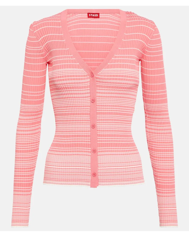 STAUD Cardigan a righe Rosa