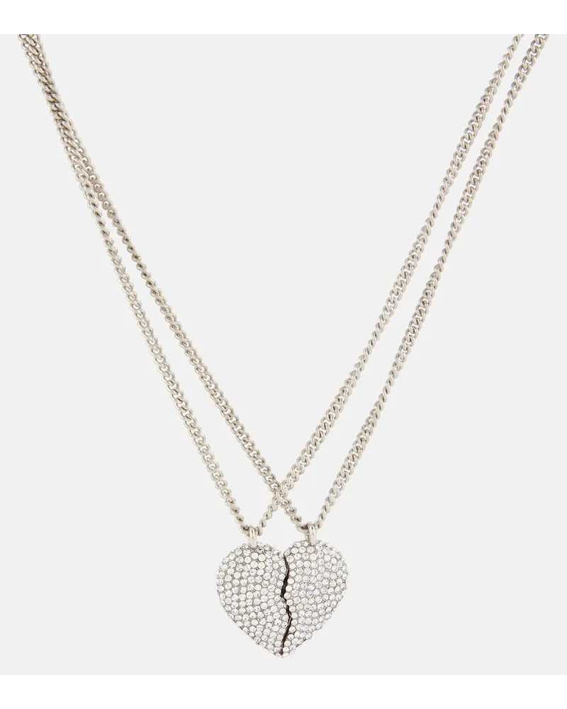 Balenciaga Collana Lovelock con cristalli Argento