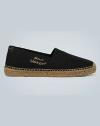 Saint Laurent Espadrillas in canvas con logo Neutro