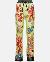 Dolce & Gabbana Pantaloni tapered Capri in seta Multicolore