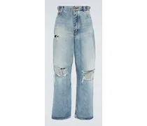 Balenciaga Jeans distressed a gamba larga Blu