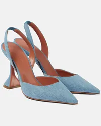 Amina Muaddi Pumps slingback Holli 95 in denim Blu