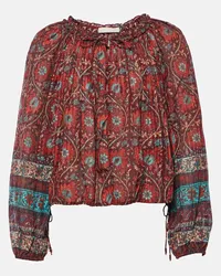 Ulla Johnson Blusa Silva in misto cotone con stampa Multicolore