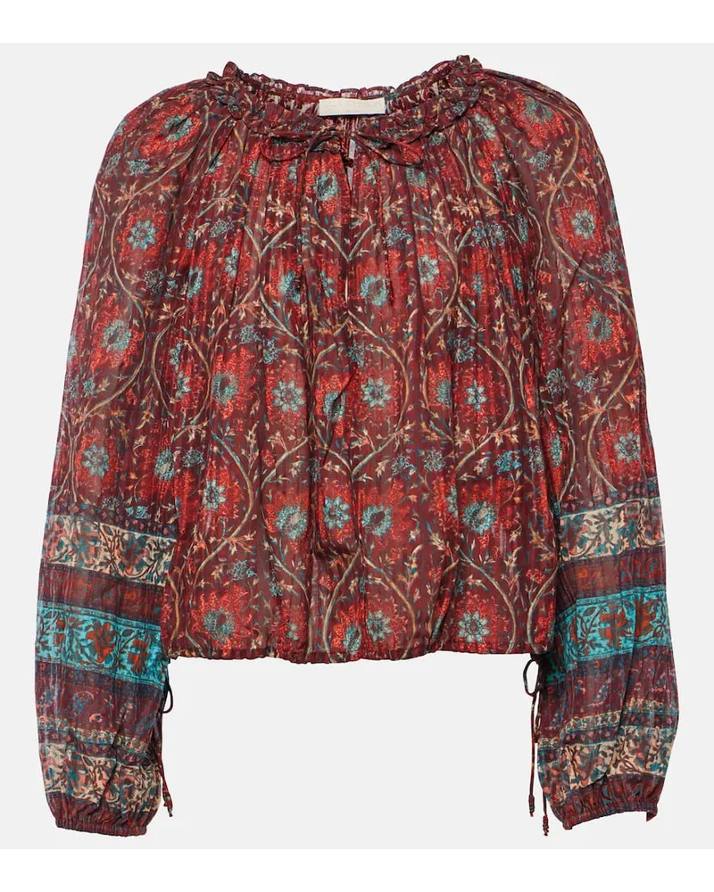 Ulla Johnson Blusa Silva in misto cotone con stampa Multicolore