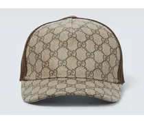 Gucci Cappello da baseball in mesh e canvas GG Supreme Marrone