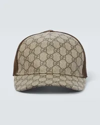 Gucci Cappello da baseball in mesh e canvas GG Supreme Marrone