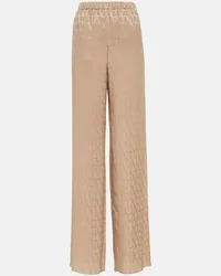 Valentino Garavani Pantaloni a gamba larga Toile Iconographe Beige