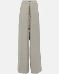 Rick Owens Pantaloni in crêpe cady a vita bassa Beige