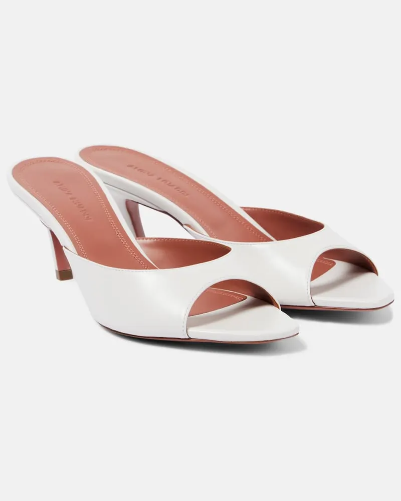 Amina Muaddi Mules Alexa 60 in pelle Bianco