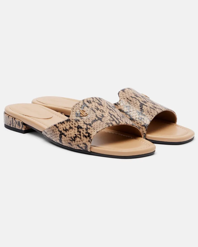 Jimmy Choo Sandali Dina in pelle stampata Beige
