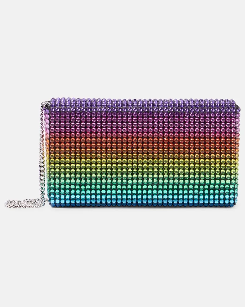 Amina Muaddi Clutch Superamini Paloma con cristalli Multicolore