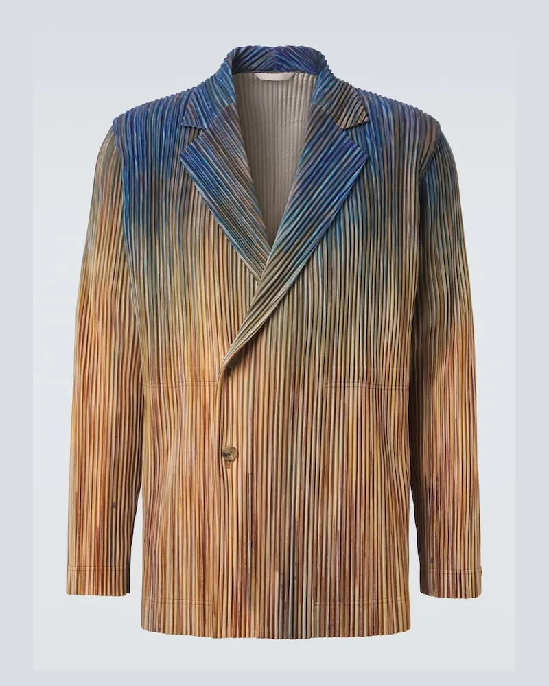 Issey Miyake Homme PlissÃ© Issey Miyake Blazer Paint Brush Close-Up con plissÃ Marrone