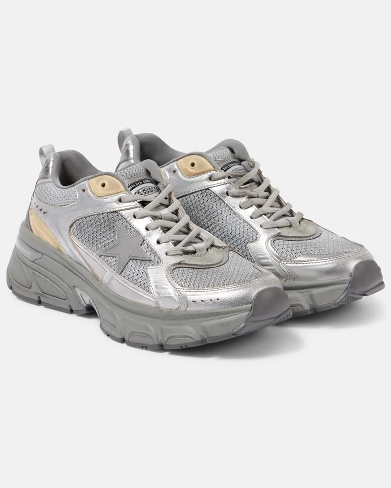 Golden Goose Sneakers Lightstar in pelle e mesh Argento