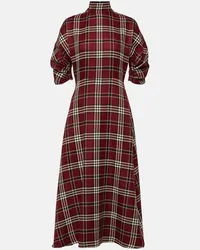 EMILIA WICKSTEAD Abito midi Marvel in misto lana tartan Multicolore