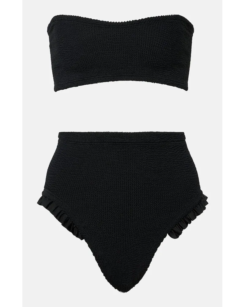 Hunza G Bikini Osiris Frill a vita alta Nero