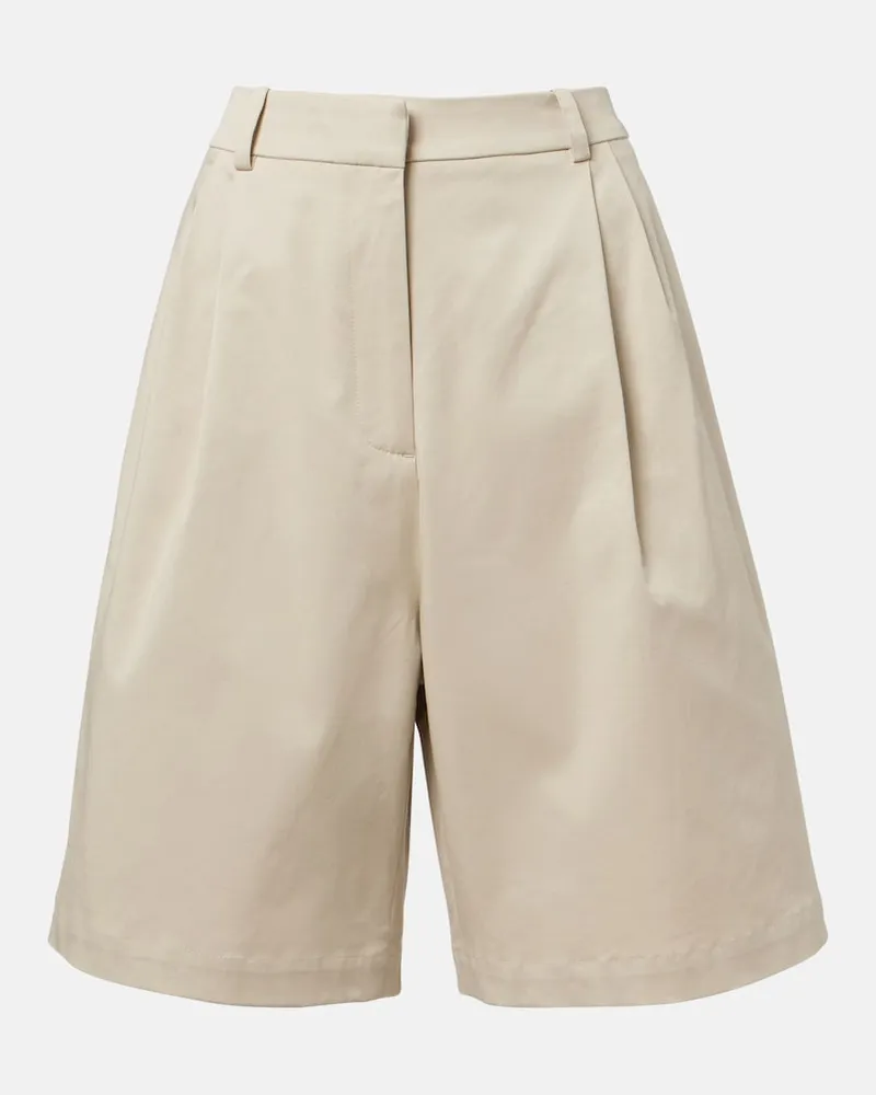 FRANKIE Shop Bermuda Marfa in cotone plissé Beige