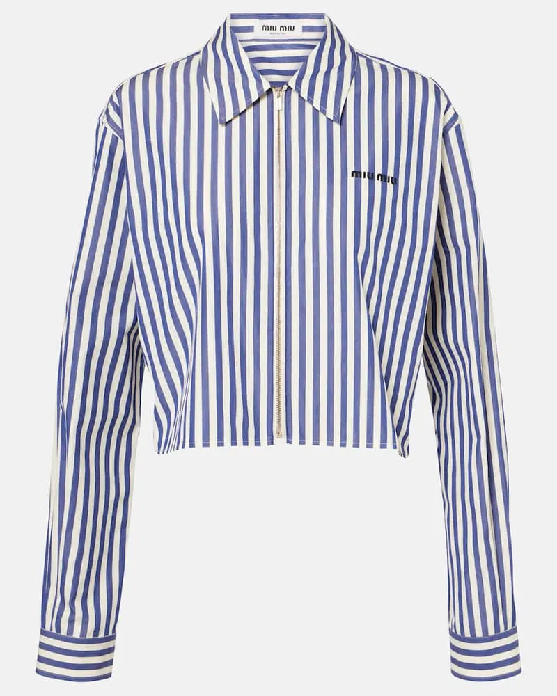 Miu Miu Camicia in cotone a righe Bianco