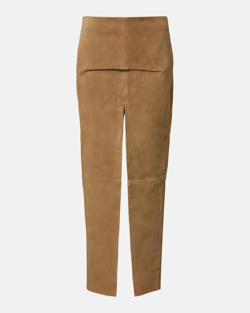 Rick Owens Gonna lunga in suede Marrone