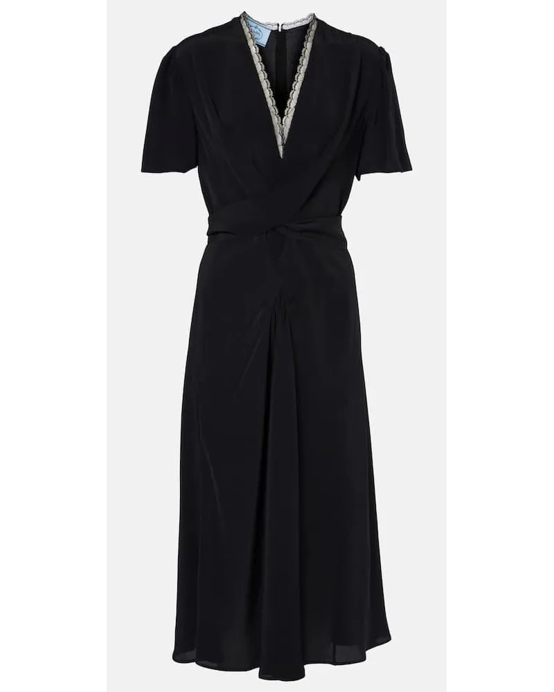 Prada Abito midi di jersey Nero
