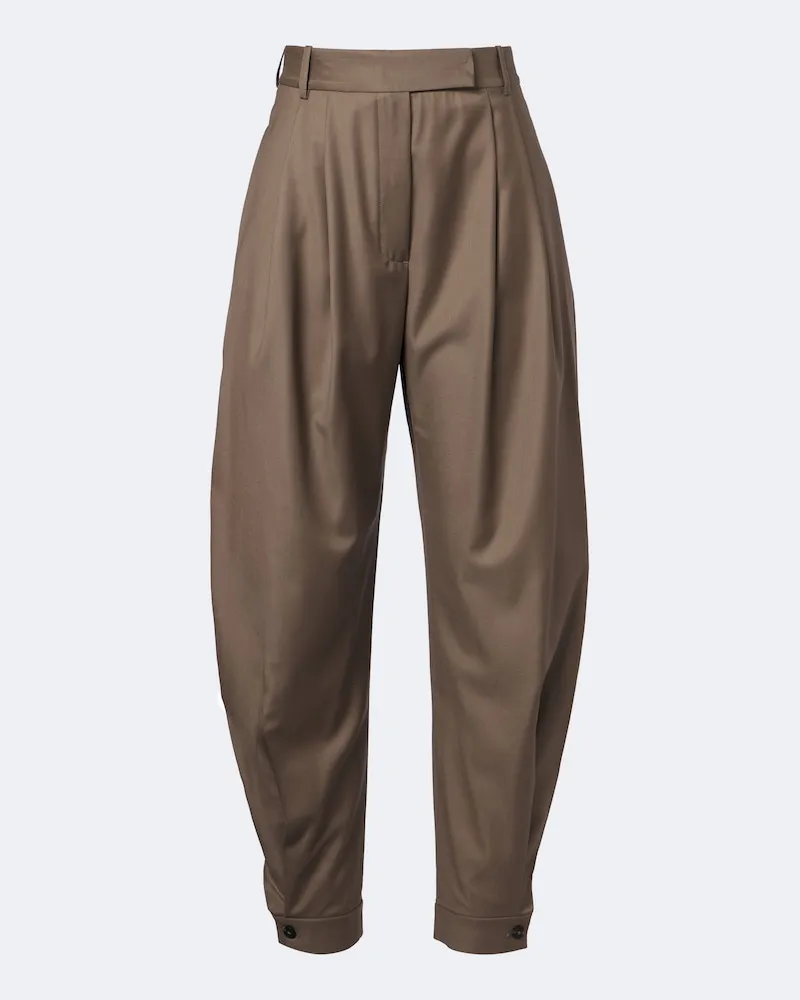Róhe Róhe Pantaloni balloon in lana vergine Marrone