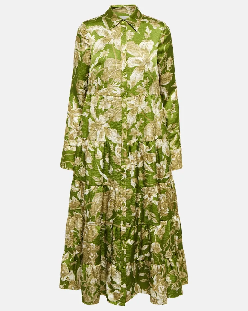 Erdem Abito midi Palmira con stampa Verde