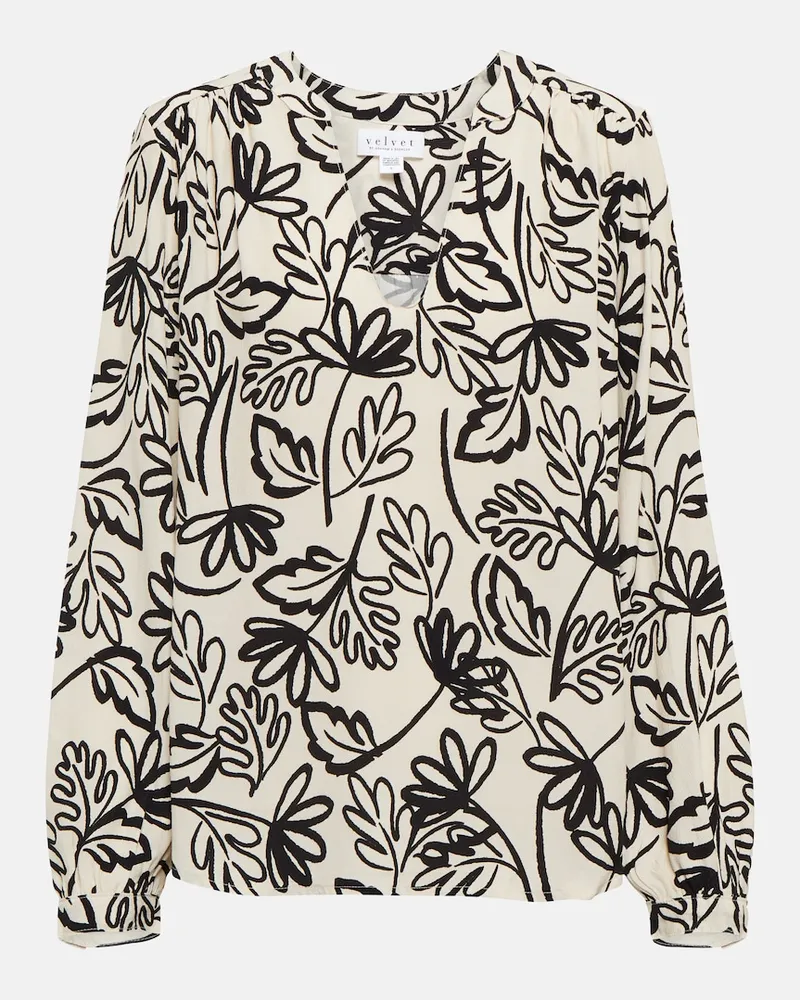 Velvet Blusa in crÃªpe con stampa Bianco