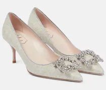 Pumps Piping Flower Strass in tweed