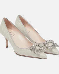 Roger Vivier Pumps Piping Flower Strass in tweed Bianco