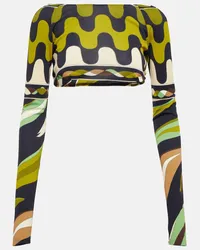 Emilio Pucci Top cropped Fiamme Multicolore