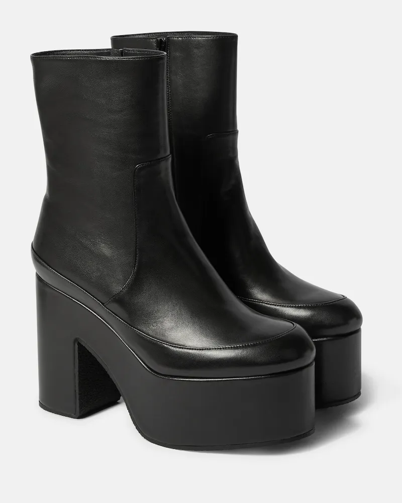Dries van Noten Stivaletti in pelle con plateau Nero