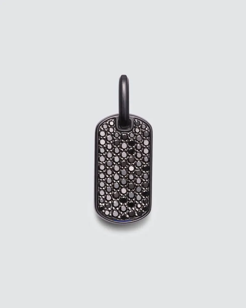 David Yurman Pendente Chevron in titanio e argento sterling con diamanti Nero