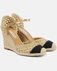 Aquazzura Espadrillas Sunburst 120 con zeppa Oro