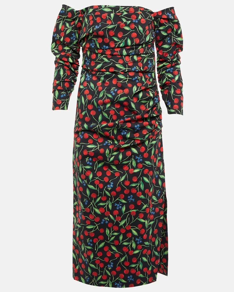 Carolina Herrera New York Abito midi in misto cotone Multicolore