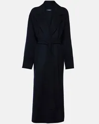 Max Mara Cappotto in lana vergine con cintura Marrone