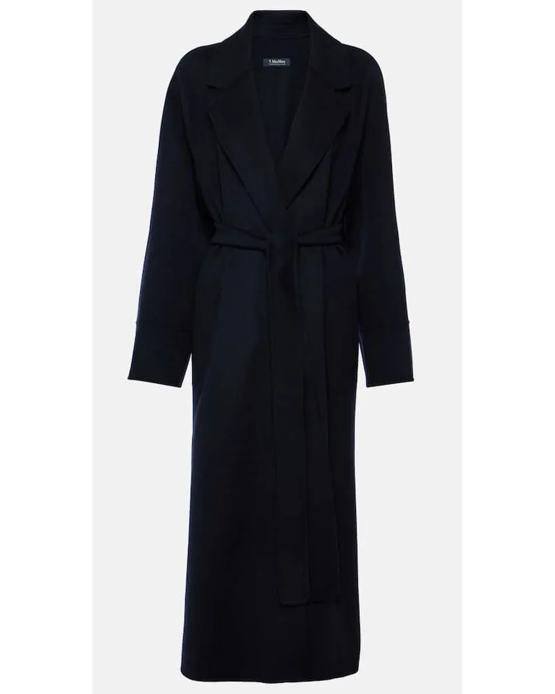 Max Mara Cappotto in lana vergine con cintura Marrone