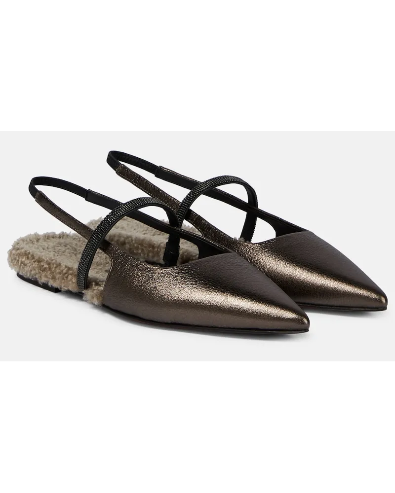 Brunello Cucinelli Ballerine slingback in pelle Multicolore