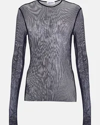 Jean Paul Gaultier Top in mesh con cristalli Blu