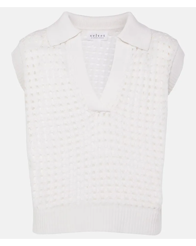 Velvet Pullover senza maniche Taye Bianco