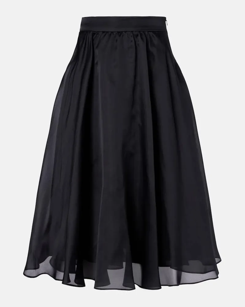 Max Mara Gonna midi Calle in seta Nero
