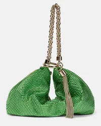 Jimmy Choo Pouch Callie con cristalli Verde