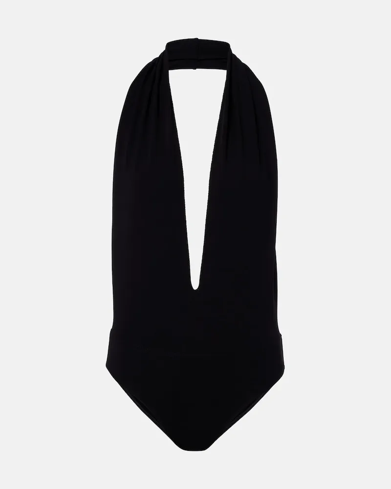 Gucci Body in jersey con scollo all'americana Nero