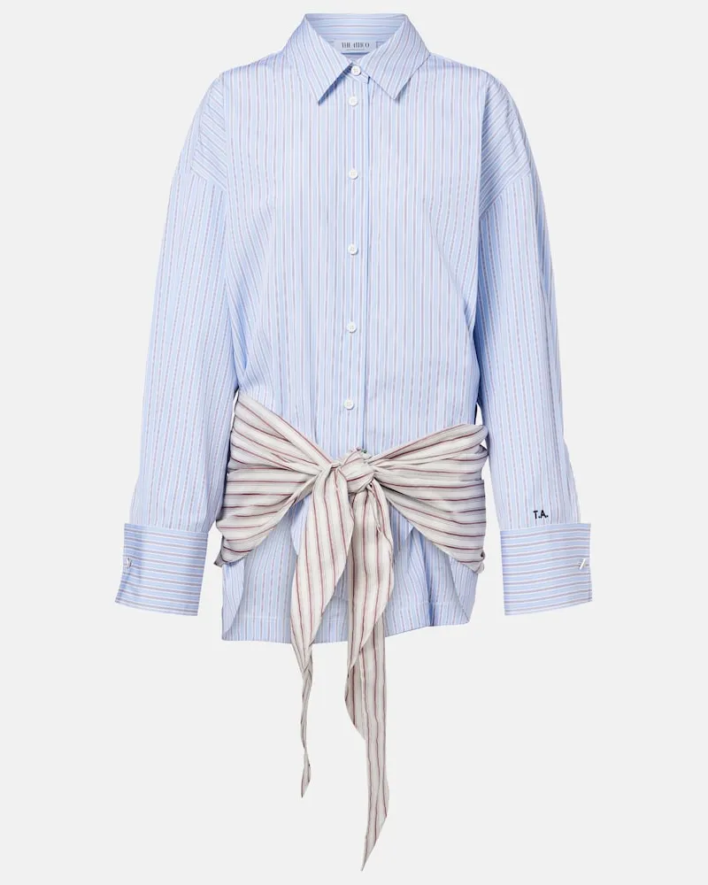 ATTICO Abito chemisier in cotone a righe Blu