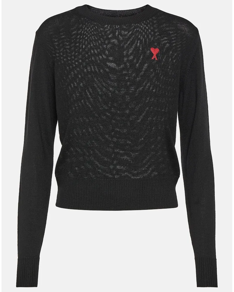 AMI Paris Pullover Ami de CÅur in lana Nero