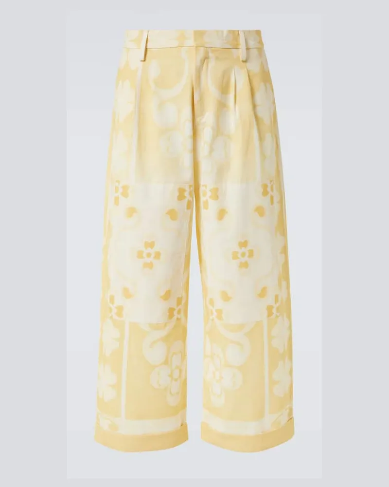 COMMAS Pantaloni Seaside in cotone e seta Giallo