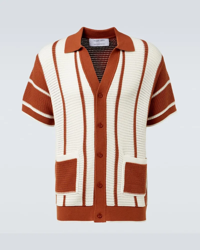 Frescobol Carioca Camicia Fabricio in crochet di cotone Arancione